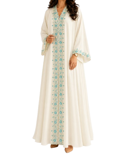 Turquoise Bloom Abaya