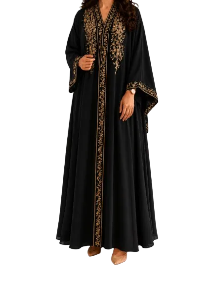 The Noura Gold Vine Abaya
