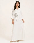 Silver Petal Abaya