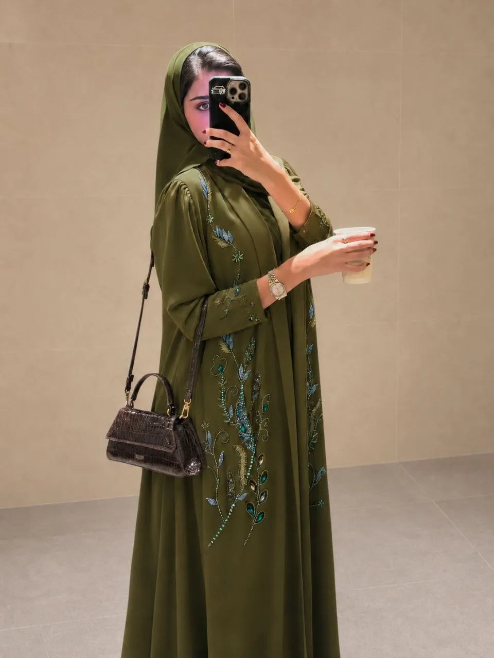 Ravia Emerald Vine Abaya