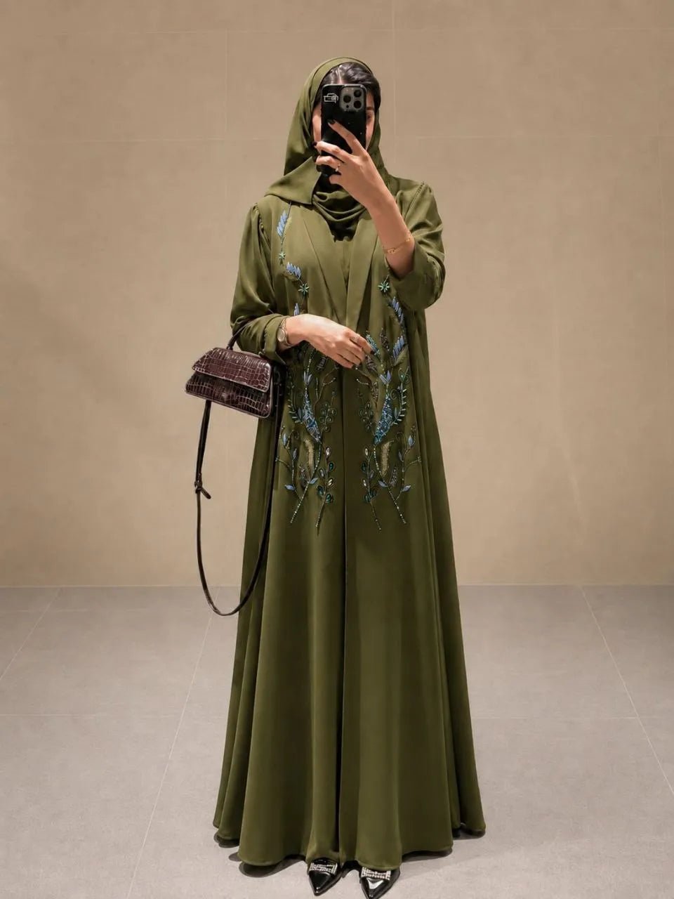 Ravia Emerald Vine Abaya