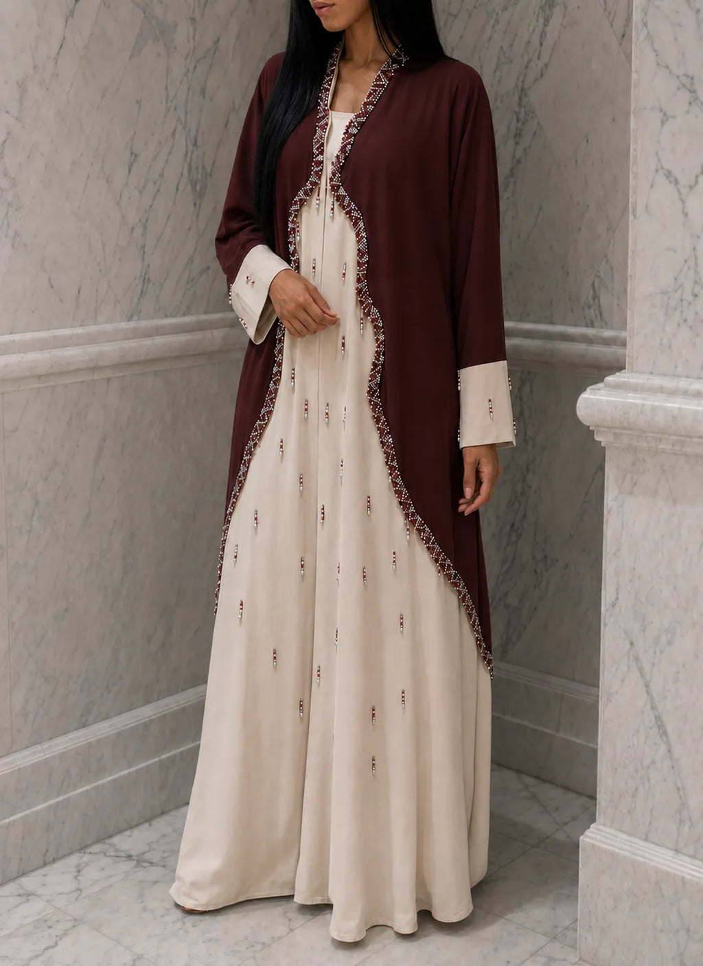 burgundy ivory crystal