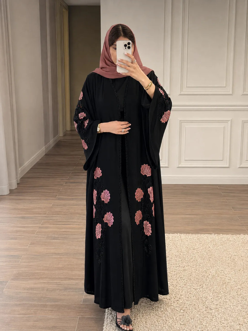 Ravia Blush Bloom Abaya
