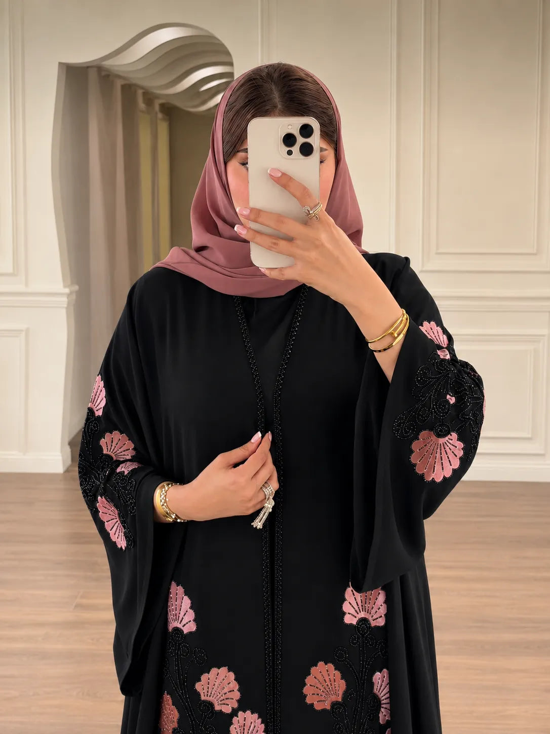 Ravia Blush Bloom Abaya