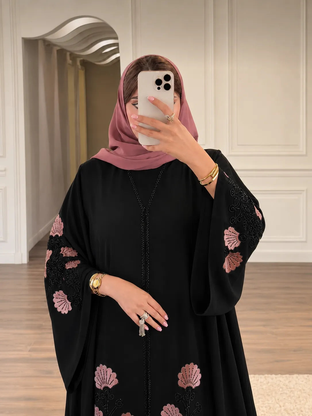 Ravia Blush Bloom Abaya